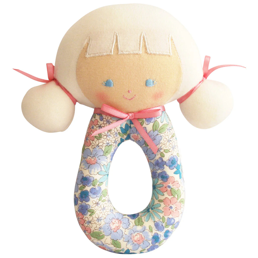 Audrey Grab Rattle 15cm Liberty Blue | Alimrose