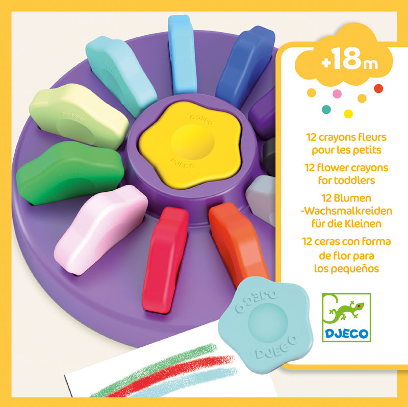 Djeco | 12 Toddler Flower Crayons