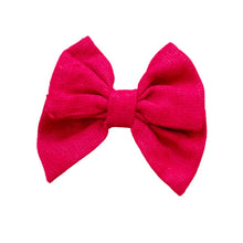 Load image into Gallery viewer, RED LINEN CHRISTMAS BOW
