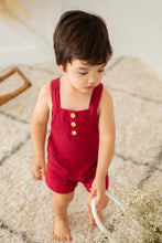 Load image into Gallery viewer, RED LINEN DUNGAREES
