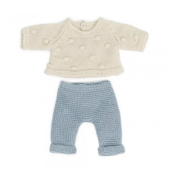 Miniland Clothing Eco Knitted Sweater and Trousers, 21 cm