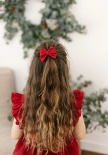 Load image into Gallery viewer, RED LINEN CHRISTMAS BOW
