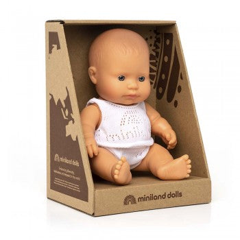 Miniland Doll - Anatomically Correct Baby, Caucasian Girl, 21 cm  box broken