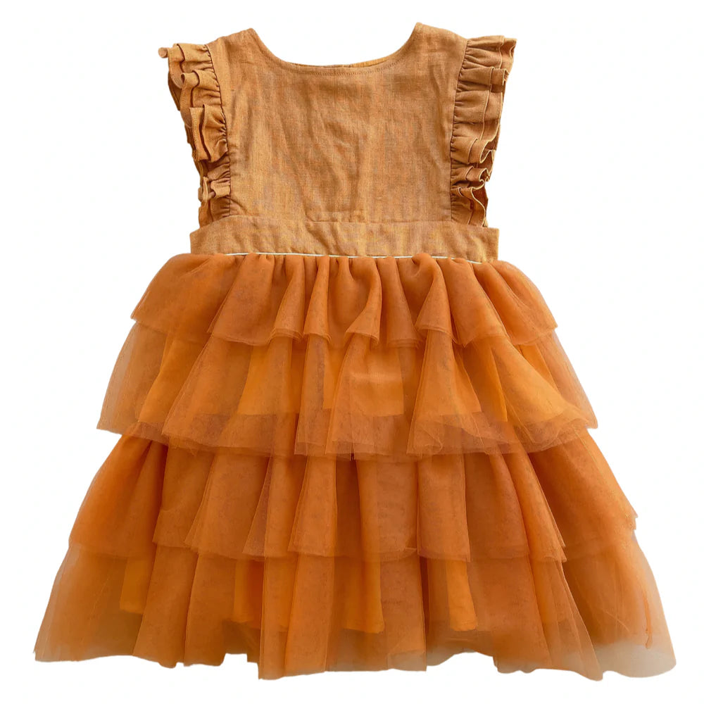 CARAMEL TULLE DRESS