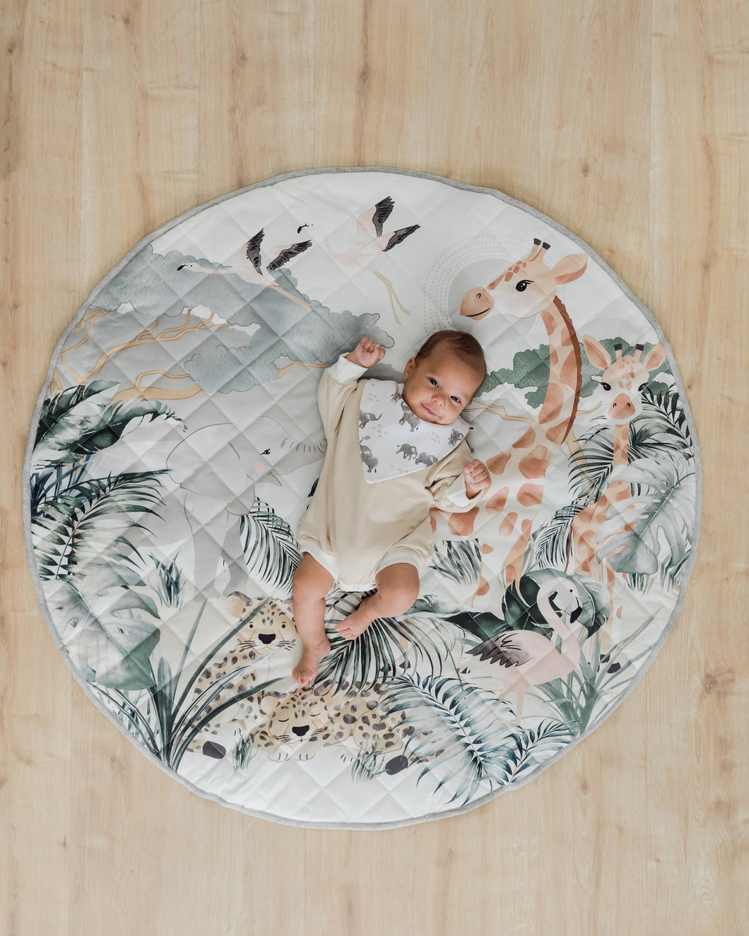 Safari Water Resistant Playmat & Tummy Time Pillow