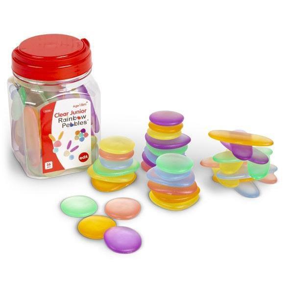 Clear Junior Rainbow Pebbles Jar of 36