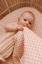 Load image into Gallery viewer, Fitted Bassinet Sheet in Rose Check
